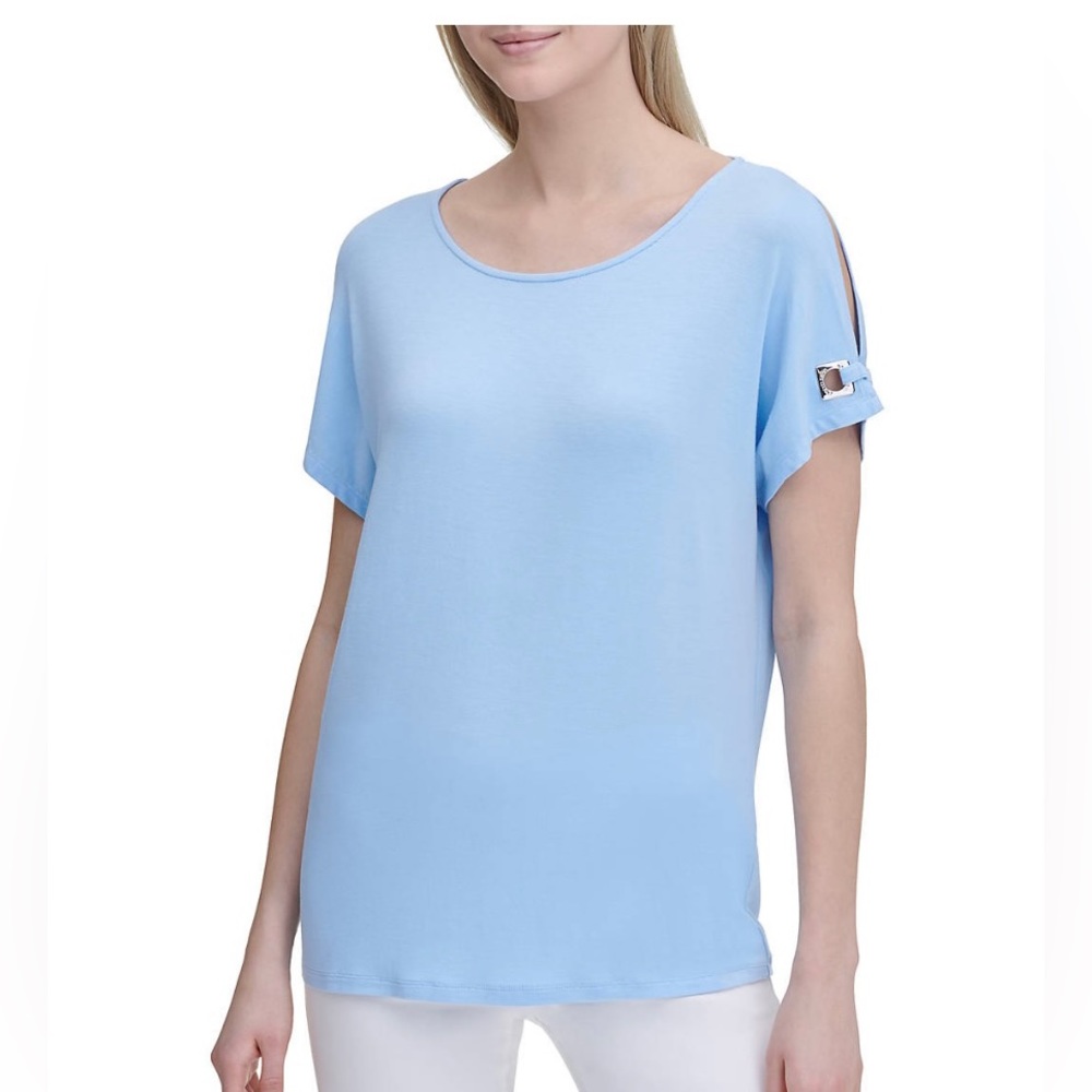 Calvin Klein Extended Sleeve Top with Square Hardware -Womens Size L